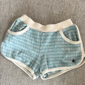 Petit Bateau Cream and Blue Striped shorts